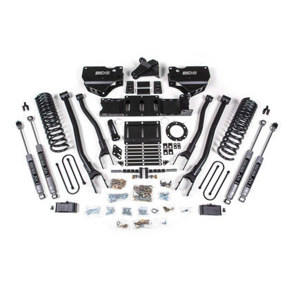 BDS Suspension | 4 Inch Lift Kit w/ 4-Link Ram 3500 19-23 4WD Gas With Factory Rear Overload Leaf NX2 Nitro Shocks | BDS1677H