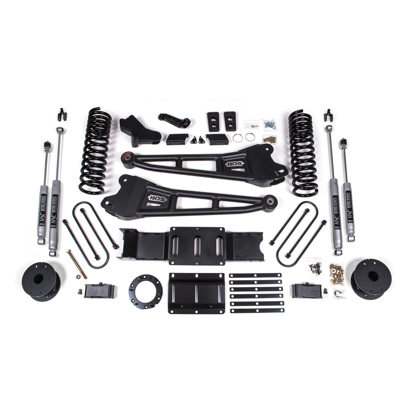 BDS Suspension | 4 Inch Lift Kit w/ Radius Arm Ram 3500 w/ Rear Air Ride 19-24 4WD Gas Fox 2.0 Performance Shocks | BDS1722FS