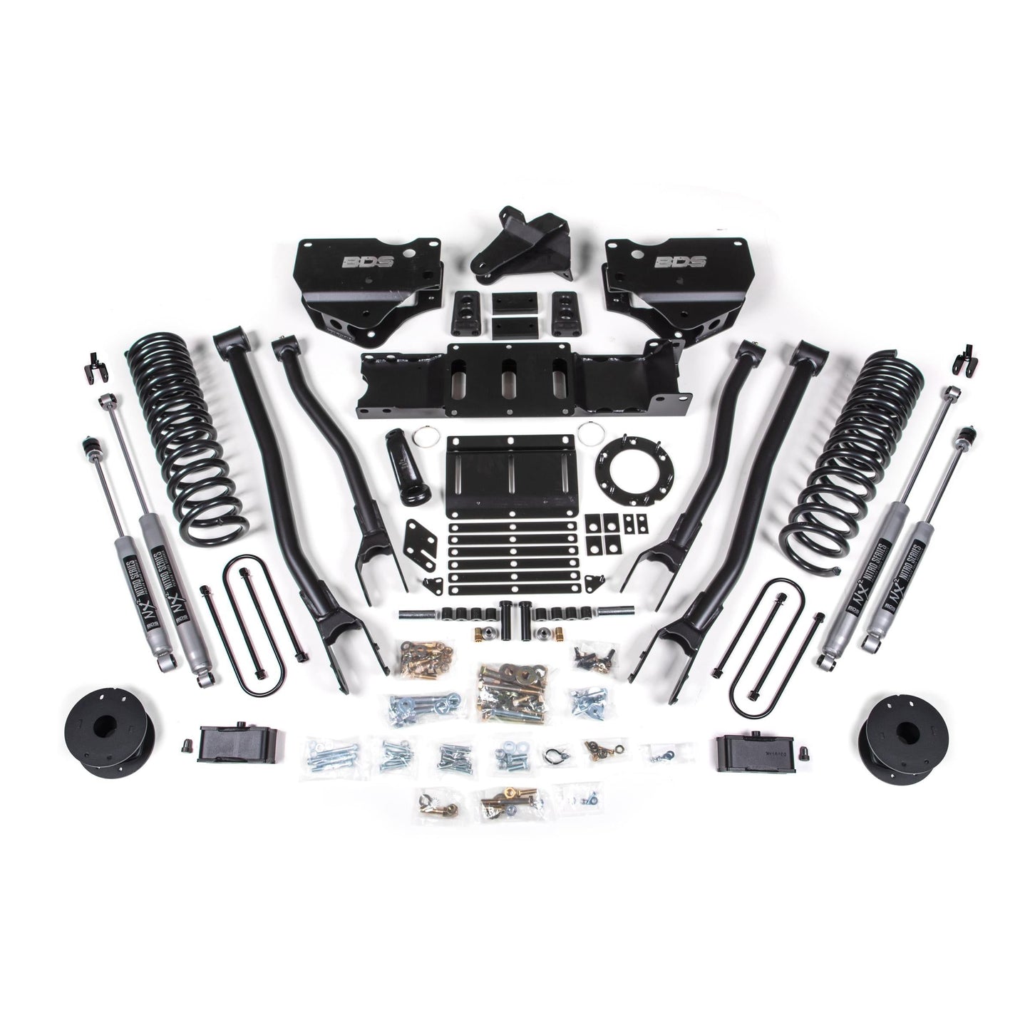 BDS Suspension | 4 Inch Lift Kit w/ 4-Link Ram 3500 w/ Rear Air Ride 19-24 4WD Gas Fox 2.0 Performance Shocks | BDS1723FS