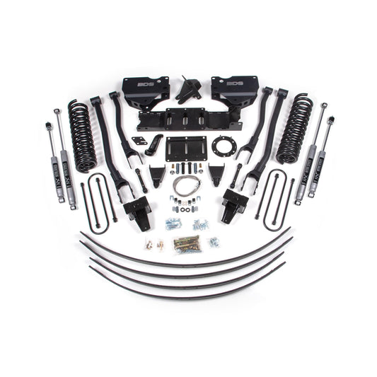 BDS Suspension | 8 Inch Lift Kit w/ 4-Link Ram 3500 19-24 4WD Diesel With Factory Rear Overload Leaf 6 Bolt Fox 2.0 Performance Shocks | BDS1729FS