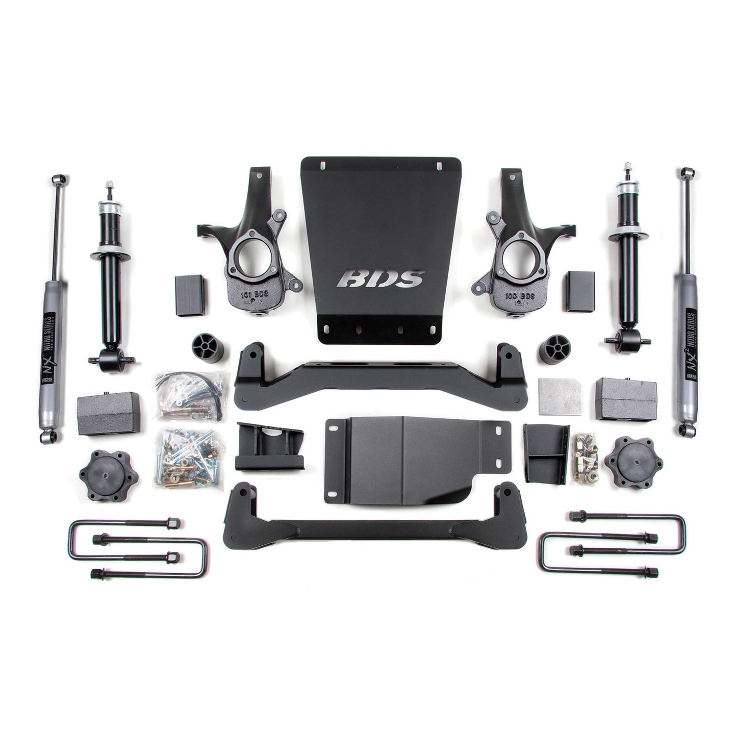 BDS Suspension | 6 Inch Lift Kit Silverado/Sierra 1500 07-13 4WD Block and Add A Leaf NX2 Nitro | BDS176H