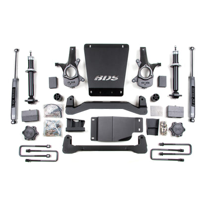 BDS Suspension | 6 Inch Lift Kit Silverado/Sierra 1500 07-13 4WD Block and Add A Leaf NX2 Nitro | BDS176H