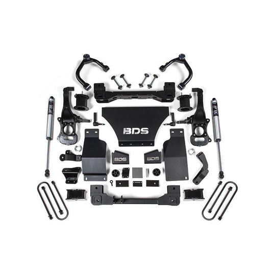 BDS Suspension | 2025 Silverado/Sierra 1500 4WD 4 Inch Suspension Lift Kit V8 Gas 3 Inch Rear Block Spacer Front Fox 2.0 PS Rear BDS Suspension | BDS1851FS