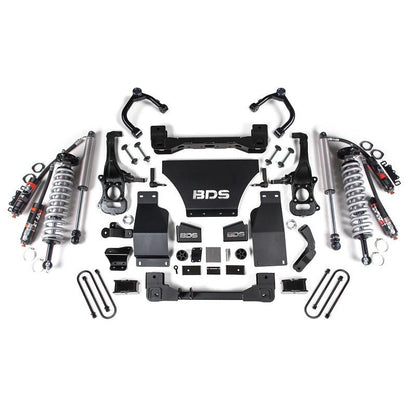 BDS Suspension | 2025 Silverado/Sierra 1500 4WD 4 Inch Suspension Lift Kit V8 Gas 3 Inch Rear Block -Fox 2.5 PES C/O Front Fox 2.5 PES Rear BDS Suspension | BDS1851PES