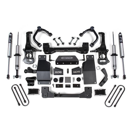 BDS Suspension | 2025 Silverado/Sierra 1500 4WD 4 Inch Suspension Lift Kit 3.0 Diesel / 2.7 Gas 3 Inch Rear Block Fox 2.0 IFP PS Snap Ring Strut Front Fox 2.0 IFP PS Rear BDS Suspension | BDS1853FSR