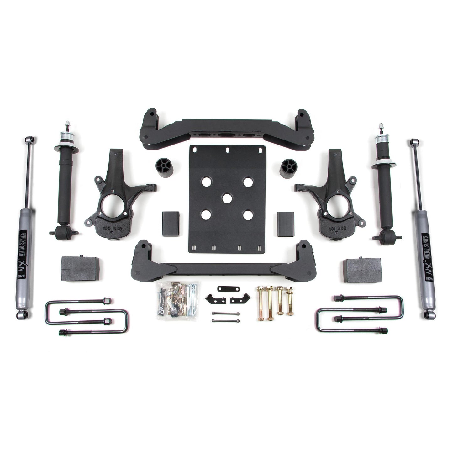 BDS Suspension | 4 Inch Lift Kit Silverado/Sierra 1500 07-13 2WD 5 Inch Block Fox 2.0 Performance | BDS186FS