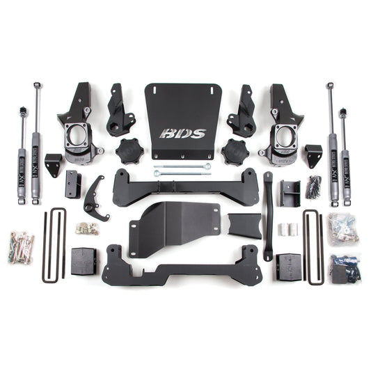 BDS Suspension | 7 Inch Lift Kit Silverado/Sierra 2500HD/3500 01-10 4WD Standard Knuckle 5 Inch Block NX2 Nitro | BDS189H