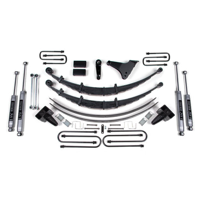 BDS Suspension | 6 Inch Lift Kit Ford F250/F350 Super Duty 99-04 4WD Square U Bolt Prior To 2-28-99 Block Kit With Factory Overload W/ Fox 2.0 Performance Shocks | BDS1924FS