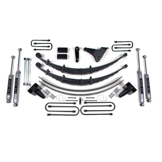 BDS Suspension | 6 Inch Lift Kit Ford F250/F350 Super Duty 99-04 4WD Square U Bolt Prior To 2-28-99 Block Kit With Factory Overload W/ Fox 2.0 Performance Shocks | BDS1924FS