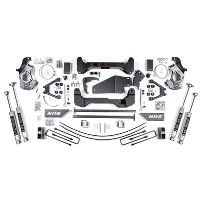 BDS Suspension | 6 Inch Lift Kit Chevy/GMC 1500/2500 6 Lug 88-98 4WD 5 Inch Block and Add A Leaf Fox 2.0 Performance | BDS193FS