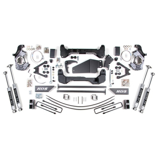 BDS Suspension | 6 Inch Lift Kit Chevy/GMC 1500/2500 6 Lug 88-98 4WD 5 Inch Block and Add A Leaf Fox 2.0 Performance | BDS193FS