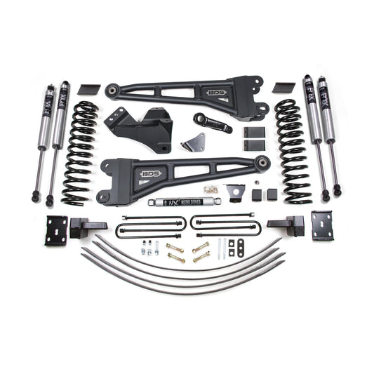 BDS Suspension | 6 Inch Lift Kit w/ Radius Arm Ford F250/F350 Super Duty 05-07 4WD Diesel 4 Inch Block Kit Add A leaf With Overload Fox 2.0 Performance Shocks | BDS1946FS