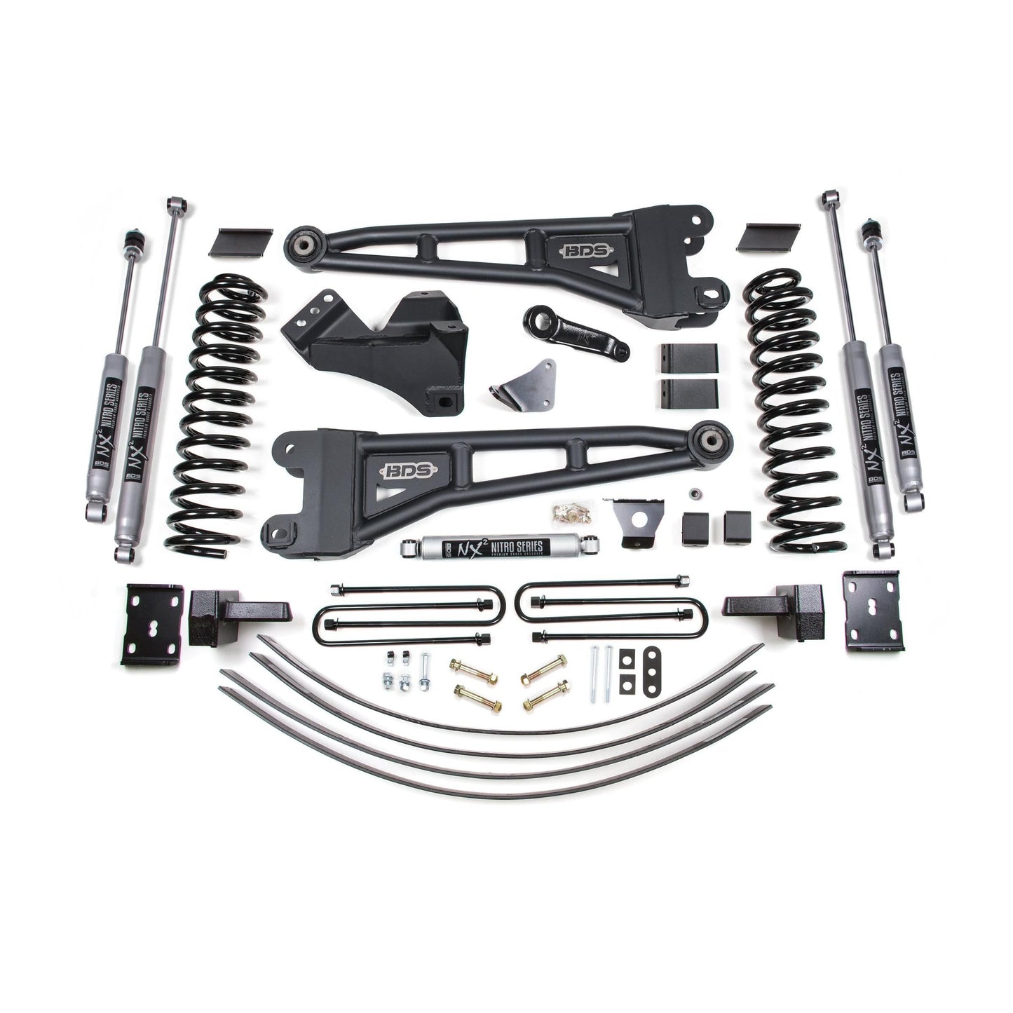 BDS Suspension | 6 Inch Lift Kit w/ Radius Arm Ford F250/F350 Super Duty 05-07 4WD Diesel 4 Inch Block Add A Leaf With Overload NX2 Nitro | BDS1946H
