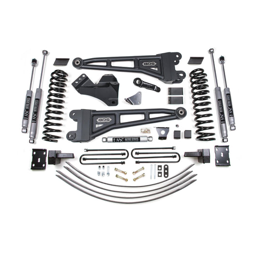 BDS Suspension | 6 Inch Lift Kit w/ Radius Arm Ford F250/F350 Super Duty 05-07 4WD Diesel 4 Inch Block Add A Leaf With Overload NX2 Nitro | BDS1946H