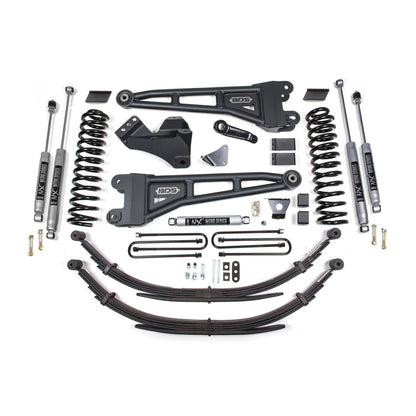 BDS Suspension | 6 Inch Lift Kit w/ Radius Arm Ford F250/F350 Super Duty 08-10 4WD Diesel Leaf Spring NX2 Nitro | BDS1955H