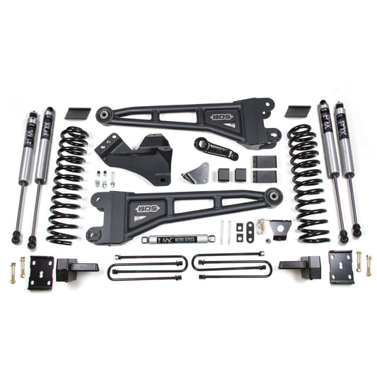 BDS Suspension | 6 Inch Lift Kit w/ Radius Arm Ford F250/F350 Super Duty 08-10 4WD Gas Block with Factory Overload Fox 2.0 Performance | BDS1957FS