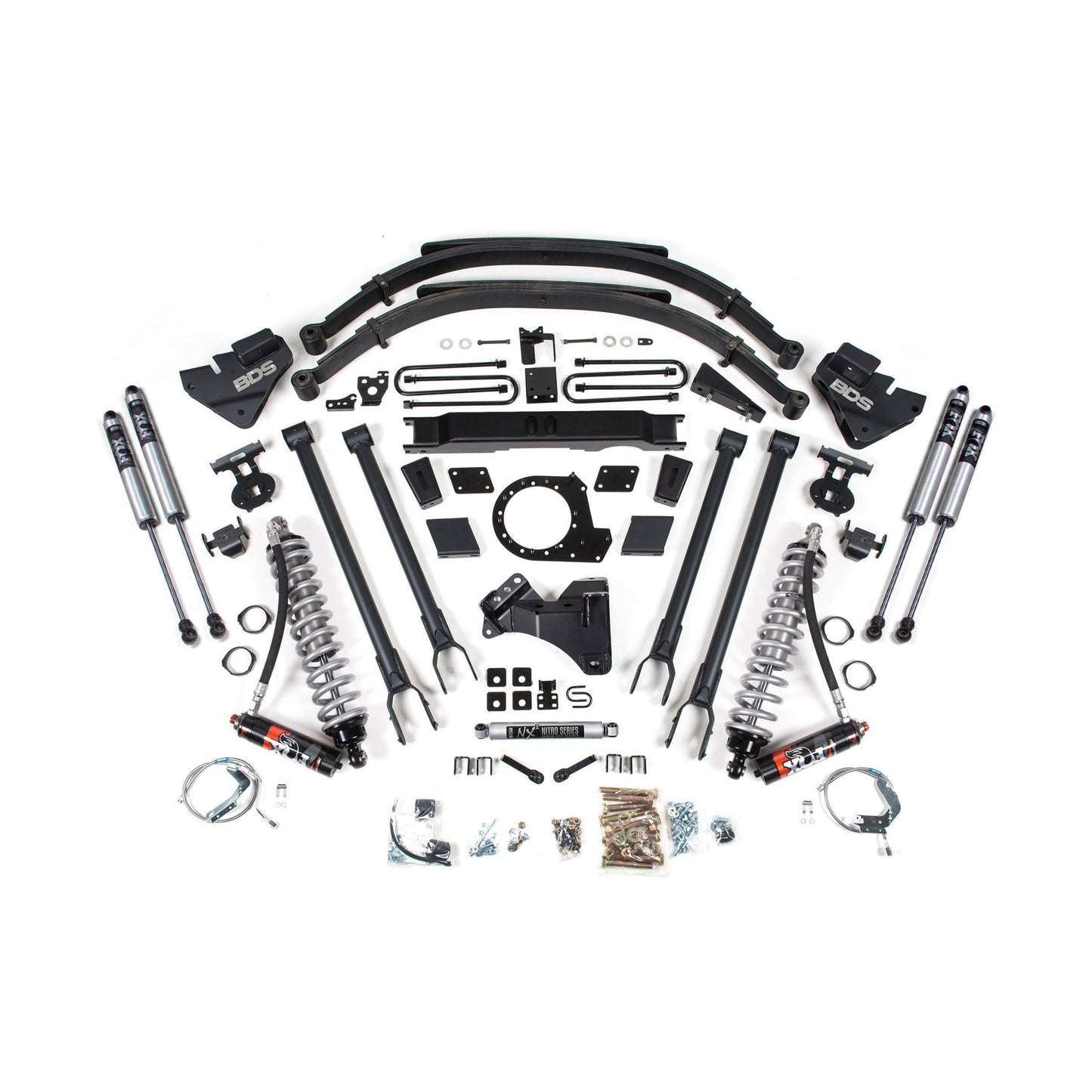 BDS Suspension | 9 inch Inch Lift Kit w/ 4-Link FOX 2.5 Performance Elite Coil-Over Conversion Ford F250/F350 Super Duty 20-22 4WD Diesel | BDS1959FPE