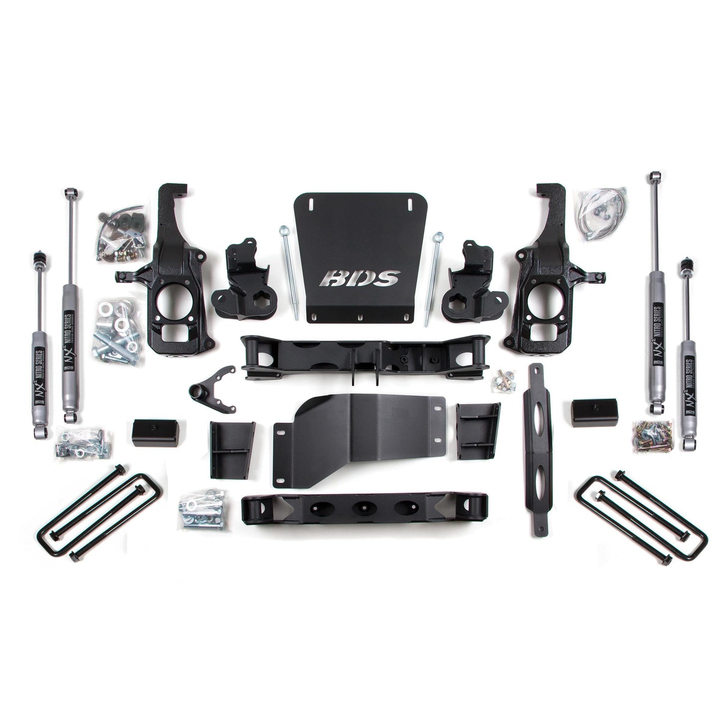 BDS Suspension | 6.5 Inch Lift Kit Silverado/Sierra 2500HD/3500 11-19 2/4WD 5 Inch Block Without Overload Fox 2.0 Performance | BDS196FS