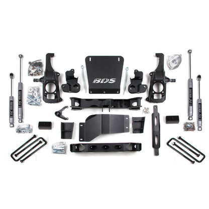 BDS Suspension | 6.5 Inch Lift Kit Silverado/Sierra 2500HD/3500 11-19 2/4WD 5 Inch Block Without Overload Fox 2.0 Performance | BDS196FS