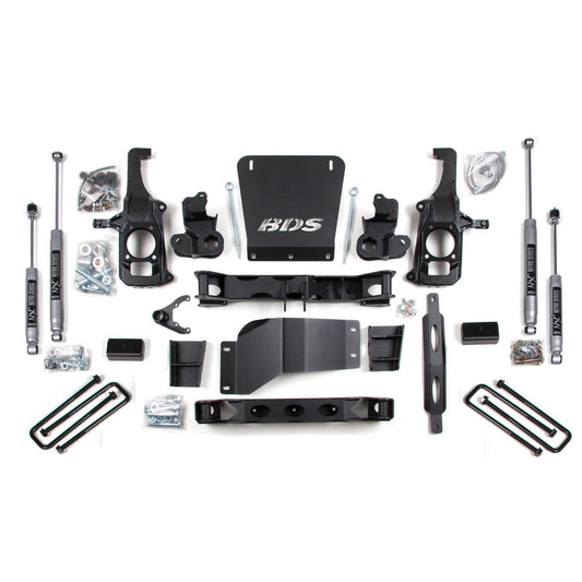 BDS Suspension | 6.5 Inch Lift Kit Silverado/Sierra 2500HD/3500 11-19 2/4WD 5 Inch Block Without Overload Fox 2.0 Performance | BDS196FS