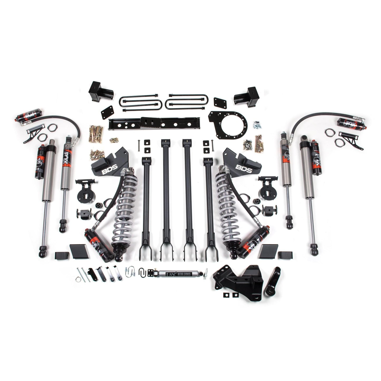 BDS Suspension | 7 Inch Lift Kit w/ 4-Link FOX 2.5 Performance Elite Coil-Over Conversion Ford F250/F350 Super Duty 20-22 4WD Diesel Block Kit | BDS1985FPE