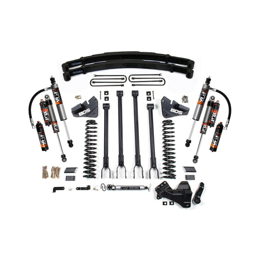BDS Suspension | 4 Inch Lift Kit 4-Link Conversion Ford F250 / F350 Super Duty 17-19 4WD Gas Leaf Springs Fox 2.5 Performance Elite Shocks | BDS2234FPE