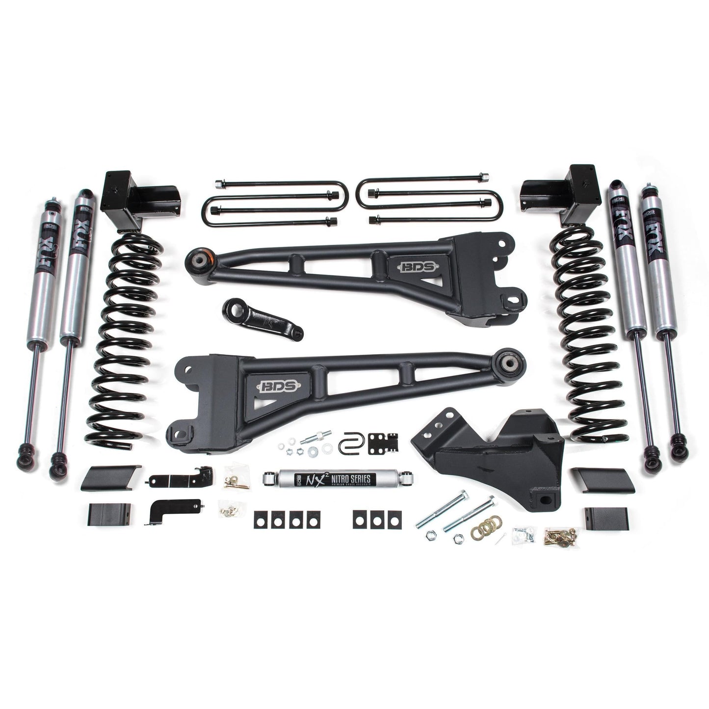BDS Suspension | 5 Inch Lift Kit w/ Radius Arm Ford F250/F350 Super Duty 23-24 4WD Diesel 5 Inch Block with 2 Leaf Main Fox 2.0 Performance | BDS2242FS