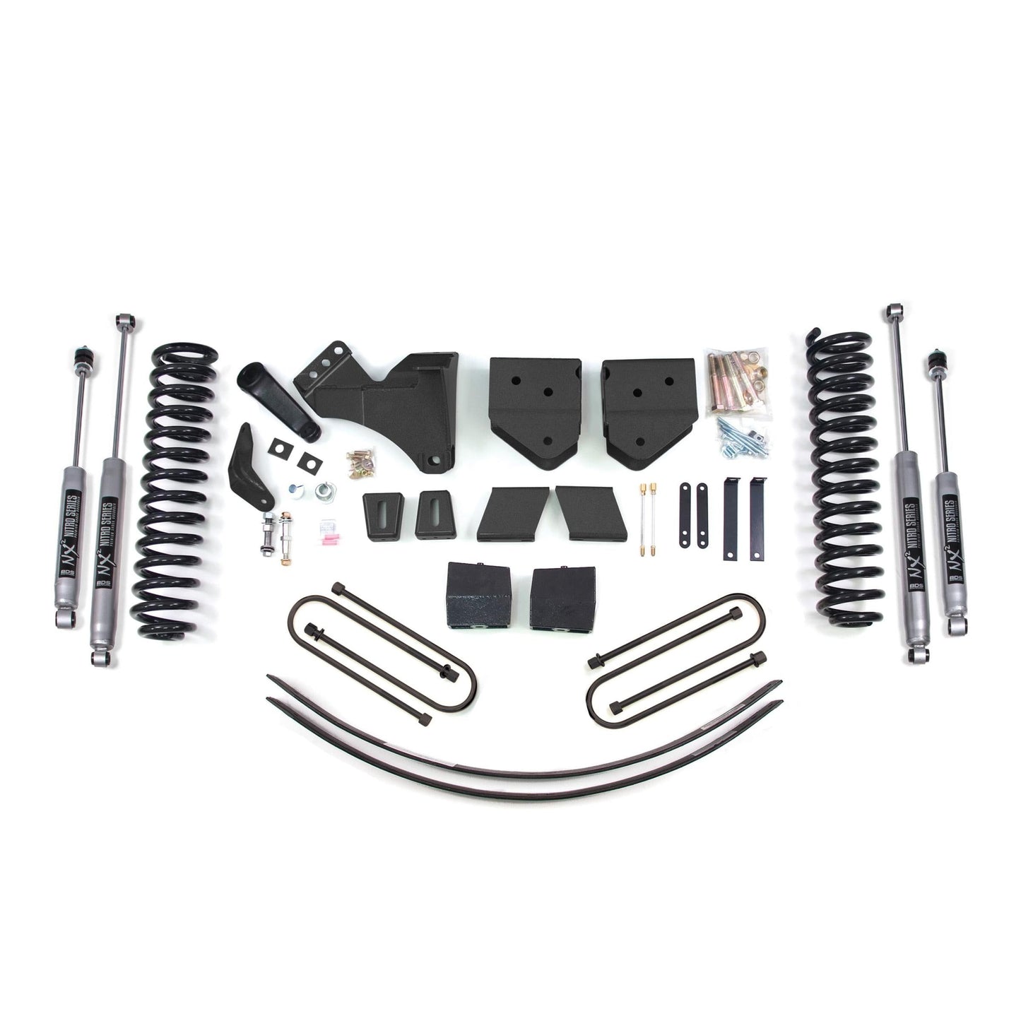 BDS Suspension | 6 Inch Lift Kit Ford F250/F350 Super Duty 05-07 4WD Diesel 3 Inch Block Plus Add A Leaf Without Overload NX2 Nitro | BDS353H