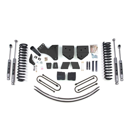 BDS Suspension | 6 Inch Lift Kit Ford F250/F350 Super Duty 05-07 4WD Diesel 3 Inch Block Plus Add A Leaf With Overload NX2 Nitro | BDS354H