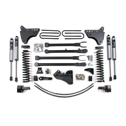 BDS Suspension | 6 Inch Lift Kit w/ 4-Link Ford F250/F350 Super Duty 05-07 4WD Diesel 3 Inch Block Plus Add A Leaf Without Overload FOX 2.0 Performance | BDS355FS