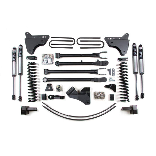 BDS Suspension | 6 Inch Lift Kit w/ 4-Link Ford F250/F350 Super Duty 05-07 4WD Diesel 3 Inch Block Plus Add A Leaf Without Overload FOX 2.0 Performance | BDS355FS