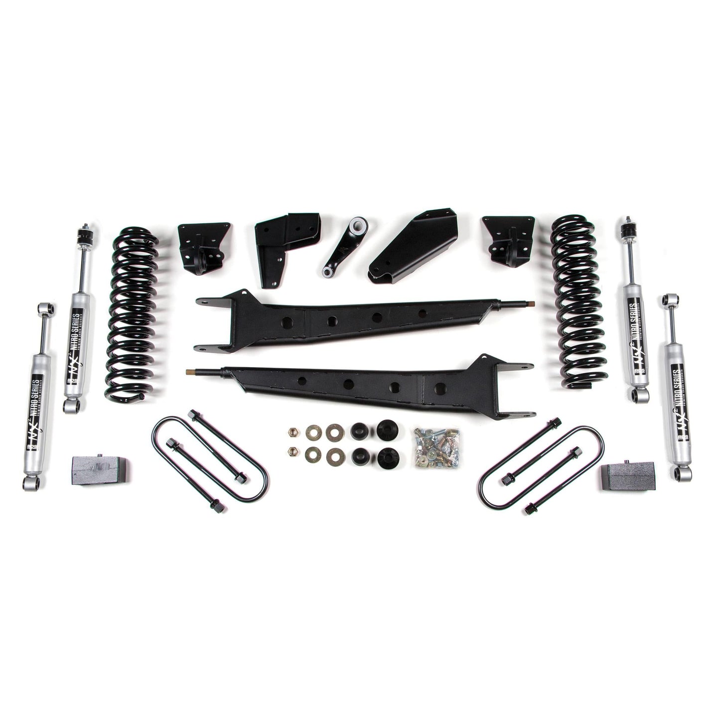 BDS Suspension | 4 Inch Lift Kit w/ Radius Arm Ford F150/Bronco 80-96 4WD Block Kit and Add A Leaf NX2 Nitro | BDS363H