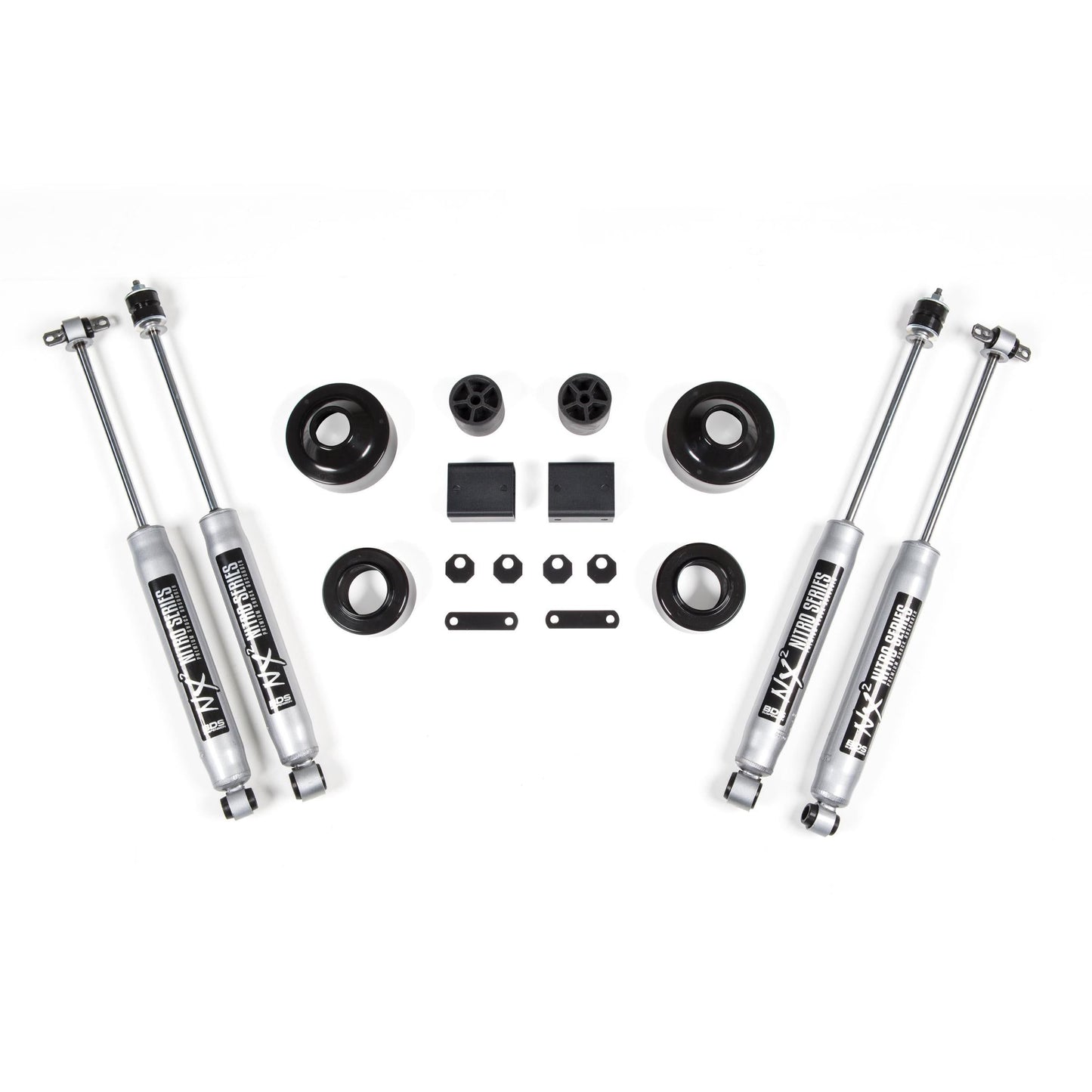 BDS Suspension | 2 Inch Lift Kit Coil Spacer Jeep Wrangler JK 07-18 2/4-Door NX2 Nitro Shocks | BDS463H