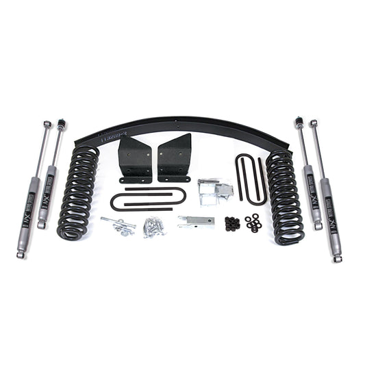 BDS Suspension | 4 Inch Lift Kit Ford Bronco 78-79 4WD Standard Front Shock Block and Add A Leaf NX2 Nitro | BDS521H