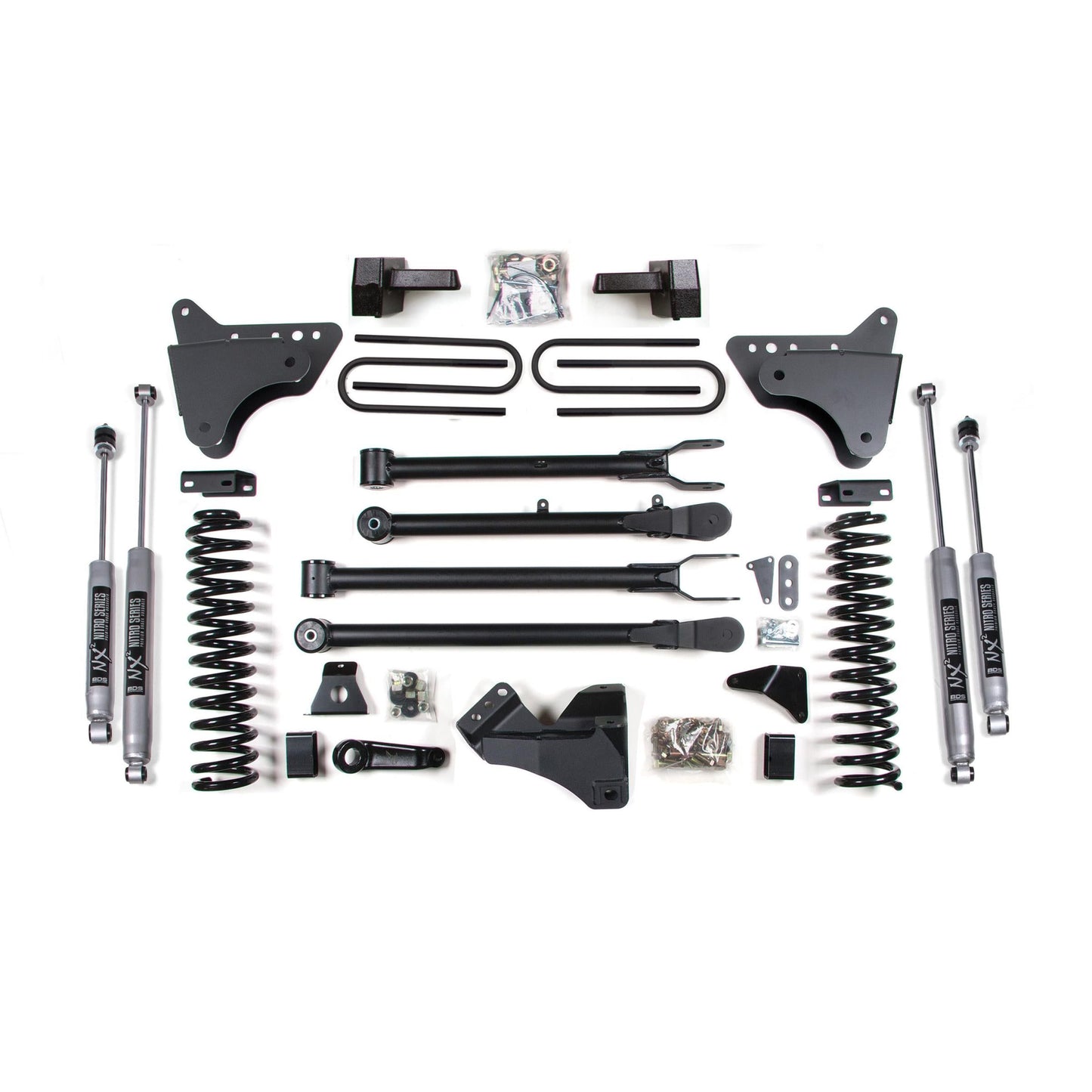 BDS Suspension | 4 Inch Lift Kit w/ 4-Link Ford F250/F350 Super Duty 08-10 4WD Gas Block Without Factory Overload FOX 2.0 Performance | BDS544FS