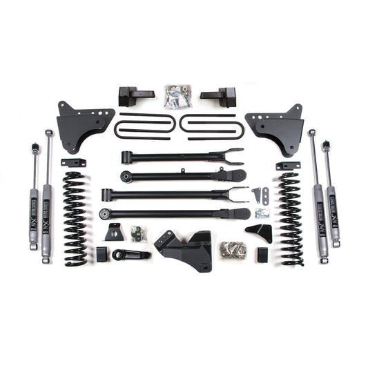 BDS Suspension | 4 Inch Lift Kit w/ 4-Link Ford F250/F350 Super Duty 08-10 4WD Gas Leaf Springs FOX 2.0 Performance | BDS557FS