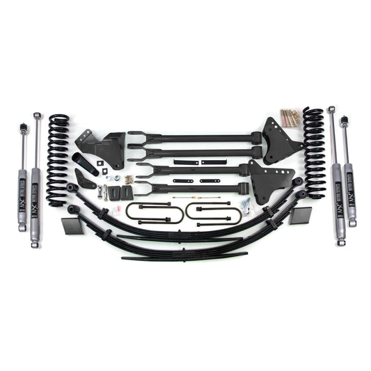 BDS Suspension | 6 Inch Lift Kit w/ 4-Link Ford F250/F350 Super Duty 08-10 4WD Diesel Block with Factory Overload FOX 2.0 Performance | BDS561FS