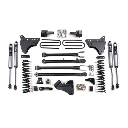 BDS Suspension | 6 Inch Lift Kit w/ 4-Link Ford F250/F350 Super Duty 08-10 4WD Gas Block Without Factory Overload FOX 2.0 Performance | BDS564FS