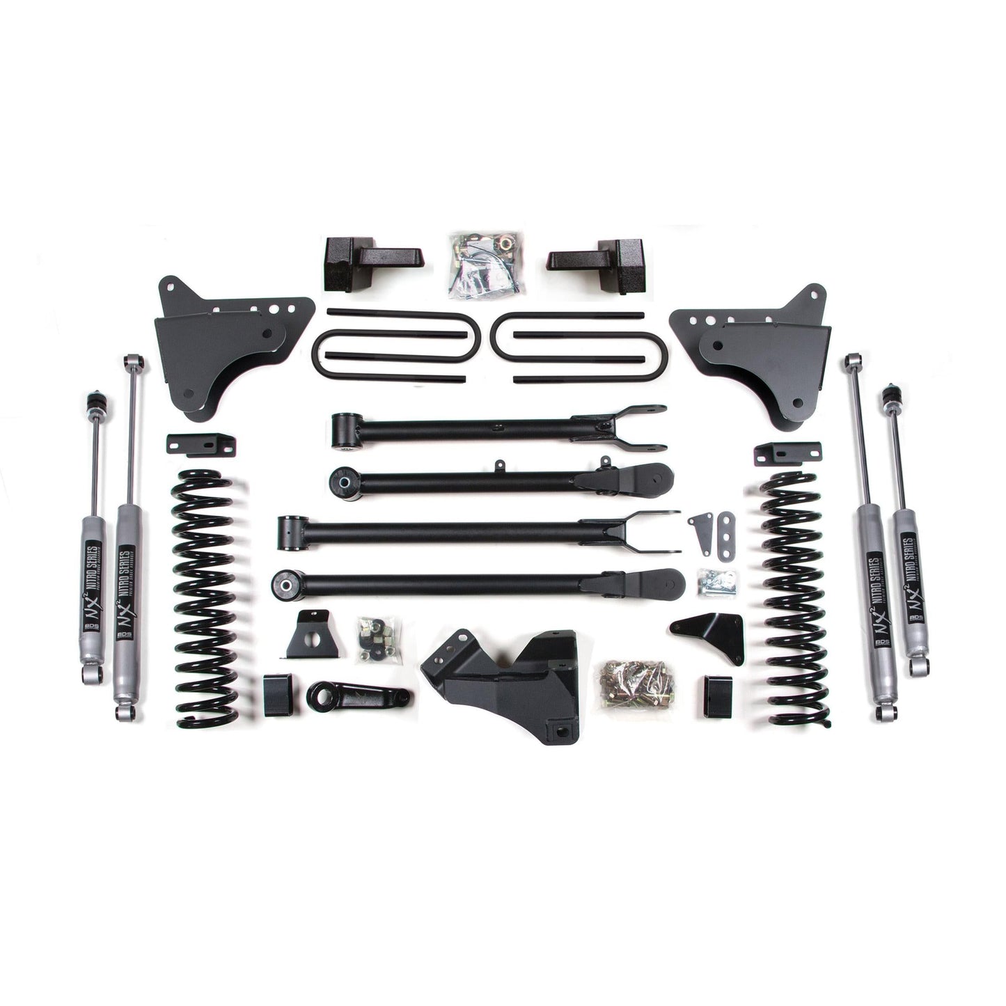 BDS Suspension | 6 Inch Lift Kit w/ 4-Link Ford F250/F350 Super Duty 08-10 4WD Gas Block Without Factory Overload NX2 Nitro | BDS564H
