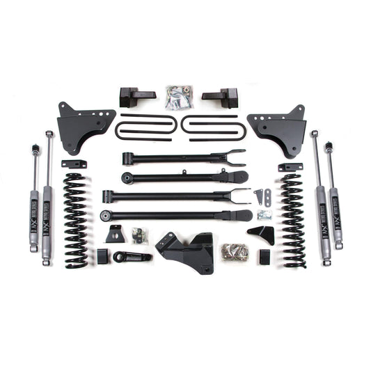 BDS Suspension | 6 Inch Lift Kit w/ 4-Link Ford F250/F350 Super Duty 08-10 4WD Gas Block Without Factory Overload NX2 Nitro | BDS564H