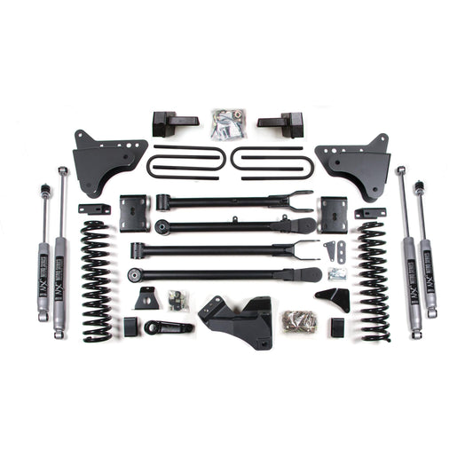 BDS Suspension | 4 Inch Lift Kit w/ 4-Link Ford F250/F350 Super Duty 11-16 4WD Gas Leaf Springs FOX 2.0 Performance | BDS583FS