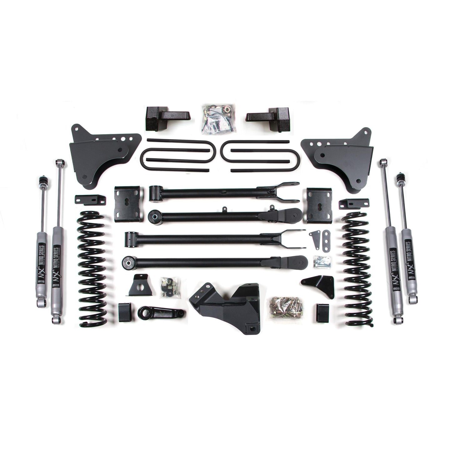 BDS Suspension | 4 Inch Lift Kit w/ 4-Link Ford F250/F350 Super Duty 11-16 4WD Diesel Block FOX 2.0 Performance | BDS590FS