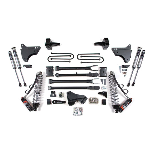 BDS Suspension | 4 Inch Lift Kit w/ 4-Link FOX 2.5 Performance Elite Coil-Over Conversion Ford F250/F350 Super Duty 11-16 4WD Diesel Rear Leaf Springs | BDS593FPE