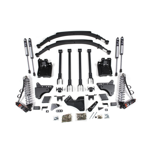 BDS Suspension | 6 Inch Lift Kit w/ 4-Link FOX 2.5 Performance Elite Coil-Over Conversion Ford F250/F350 Super Duty 11-16 4WD Diesel Factory 2 Inch Rear Blocks | BDS596FPE