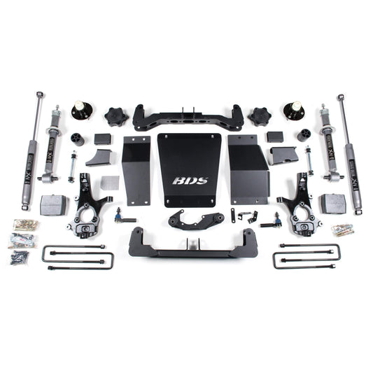 BDS Suspension | 6 Inch Lift Kit Silverado/Sierra 1500 14-18 4WD Aluminum / Stamped Steel Control Arm Block FOX 2.0 Performance | BDS711FS