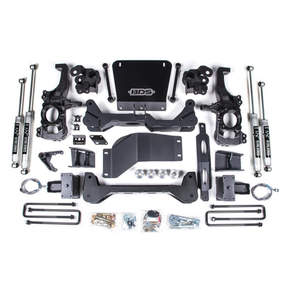 BDS Suspension | 6.5 Inch Lift Kit Silverado/Sierra 2500HD/3500HD 20-24 4WD 5 Inch Block Without Overload FOX 2.0 Performance | BDS753FS