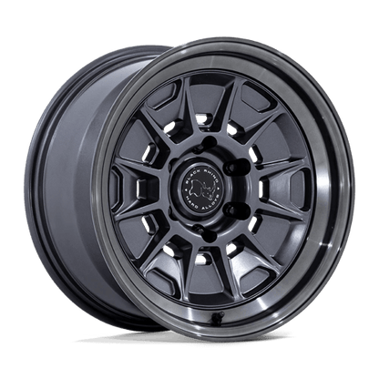 Black Rhino Hard Alloys BR021 MONDO MATTE GUNMETAL W/ GLOSS GRAY LIP