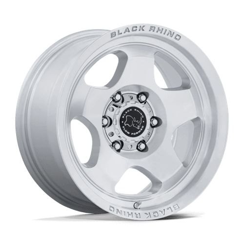 Black Rhino BR031 SOL Gloss Silver W/ Machined Face wheel with five-spoke design and rugged build.