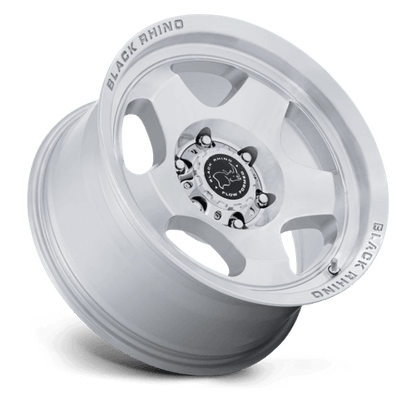 Black Rhino BR031 SOL Gloss Silver W/ Machined Face wheel with a sleek five-spoke design and concave lip.