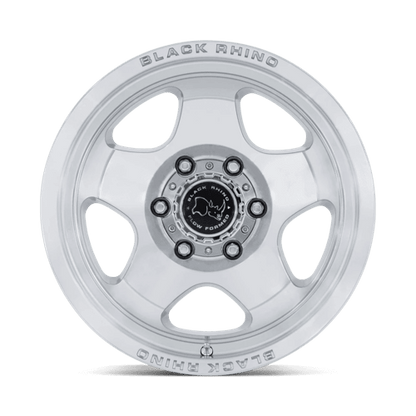 Black Rhino BR031 SOL Gloss Silver W/ Machined Face wheel with a clean five-spoke design and concave lip.
